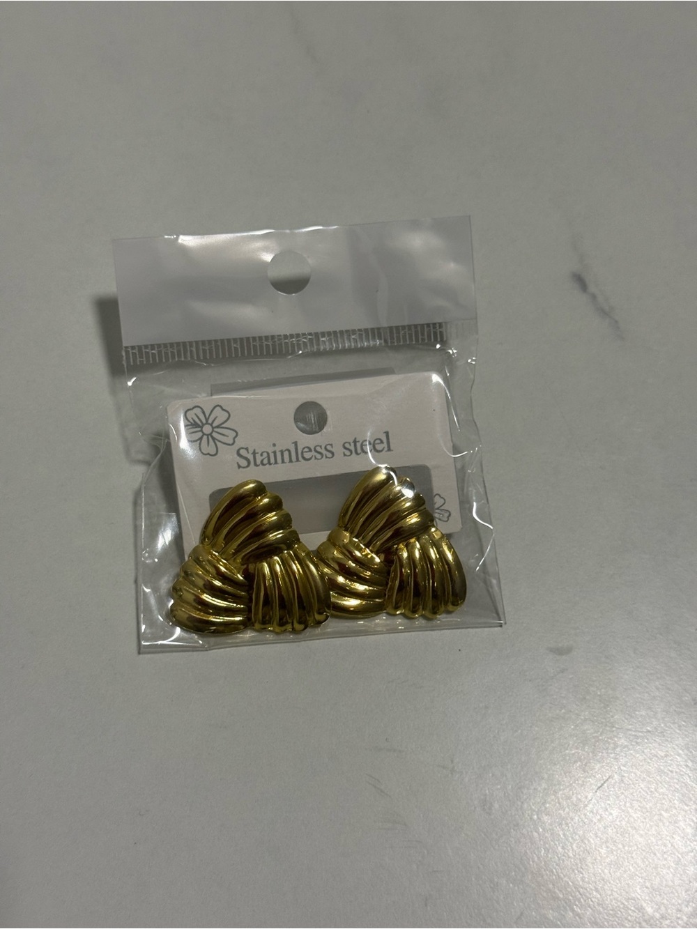 Gold Stainless Steel Knot Clip-On Earrings - Women Accessories